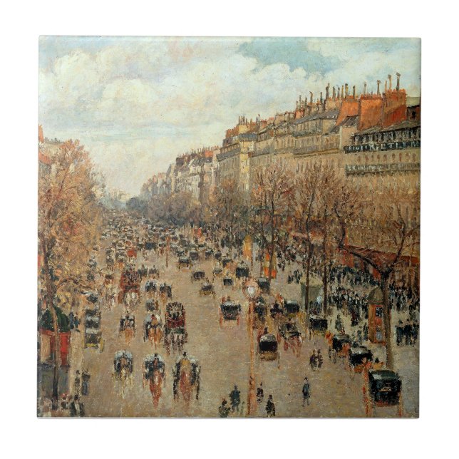 Boulevard Montmartre-Eremitage Camille Pissarro   Tile (Front)