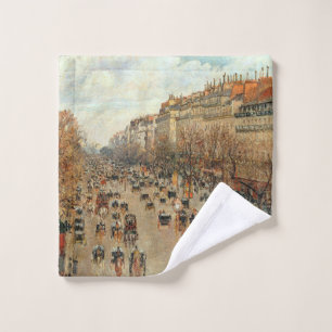 Boulevard Montmartre-Eremitage Camille Pissarro Wash Cloth