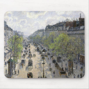Boulevard Montmartre Spring Paris Camille Pissarro Mouse Mat