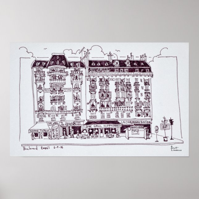 Boulevard Raspail, Paris, France Poster (Front)