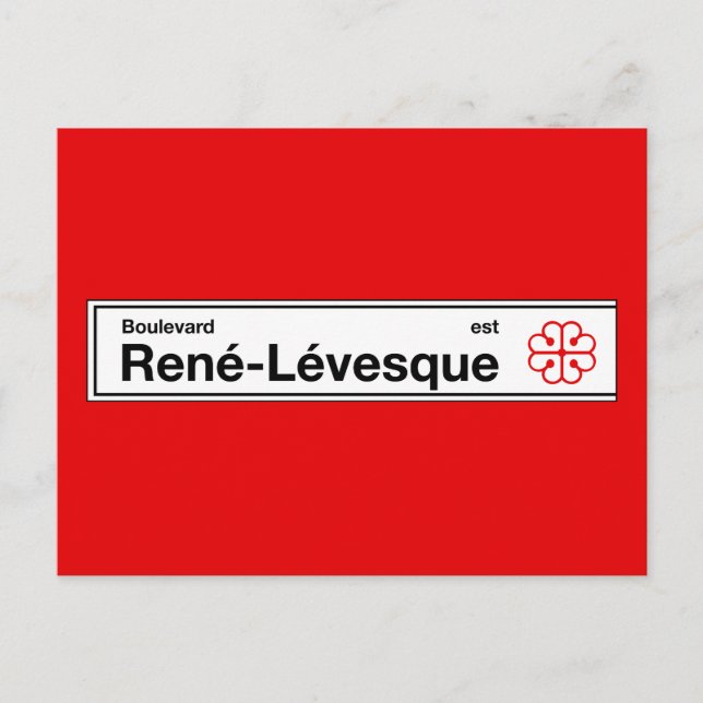 Boulevard Rene-Levesque, Montreal Street Sign Postcard (Front)