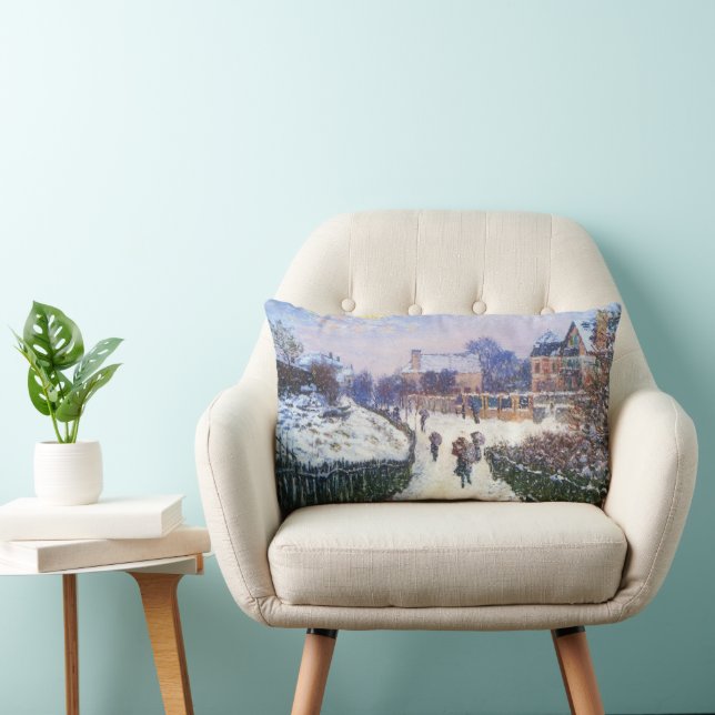 Boulevard Saint Denis Argenteuil by Claude Monet Lumbar Cushion (Chair)