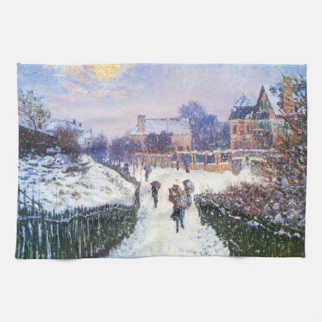 Boulevard Saint Denis Argenteuil by Claude Monet Tea Towel (Horizontal)