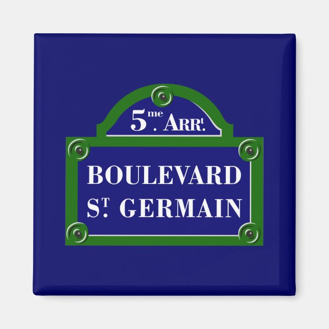 Boulevard Saint-Germain, Paris Street Sign Magnet (Front)