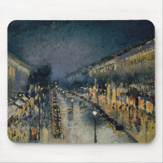 Boulevarde Montmartre at Night  ~ Camille Pissarro Mouse Mat