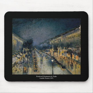 Boulevarde Montmartre at Night ~ Camille Pissarro Mouse Mat