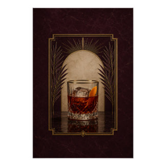 Boulevardier Art Deco Poster | Bar Art