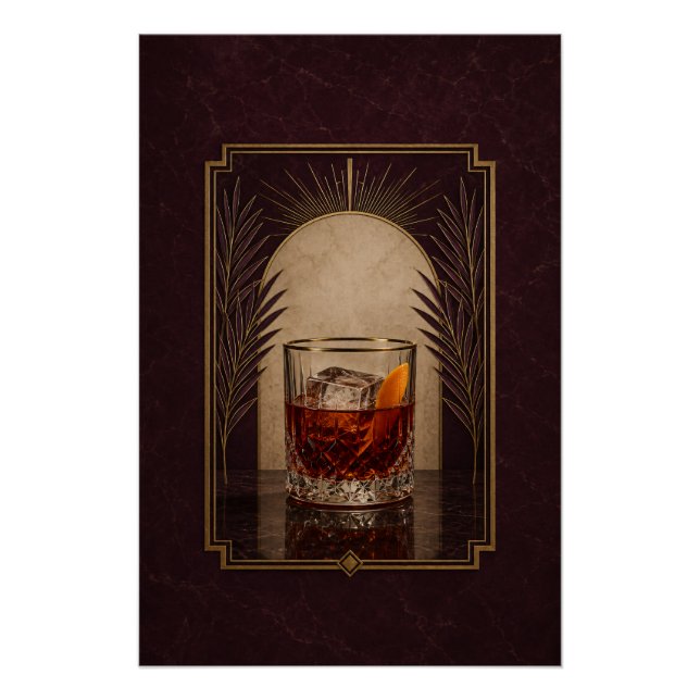 Boulevardier Art Deco Poster | Bar Art (Front)
