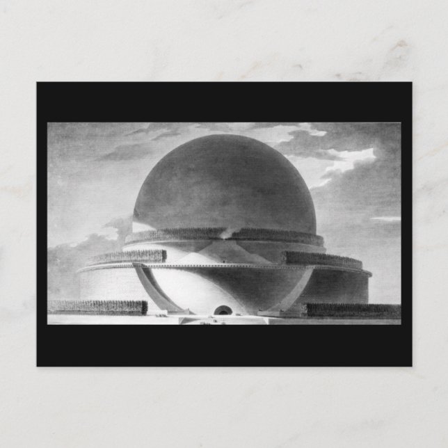 Boullée, Memorial Newton at Night Postcard (Front)