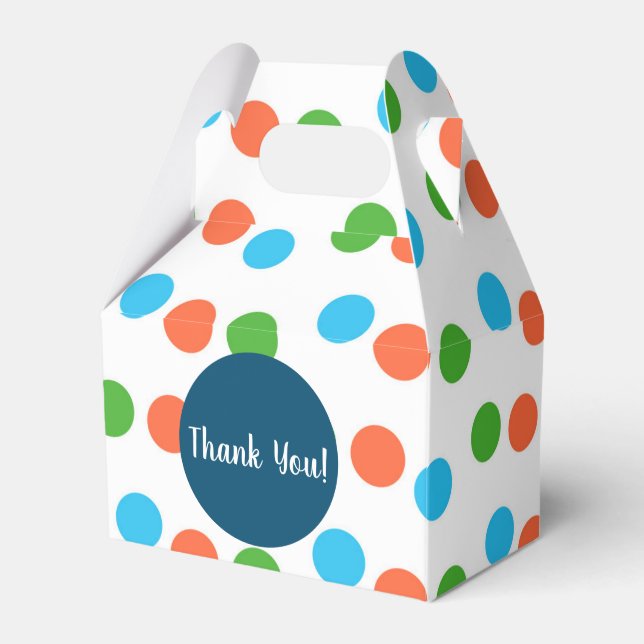 Bounce Ball Pit Birthday Party Dots Thank You Favour Box (Front Side)