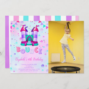 Bounce Birthday Photo Invitation