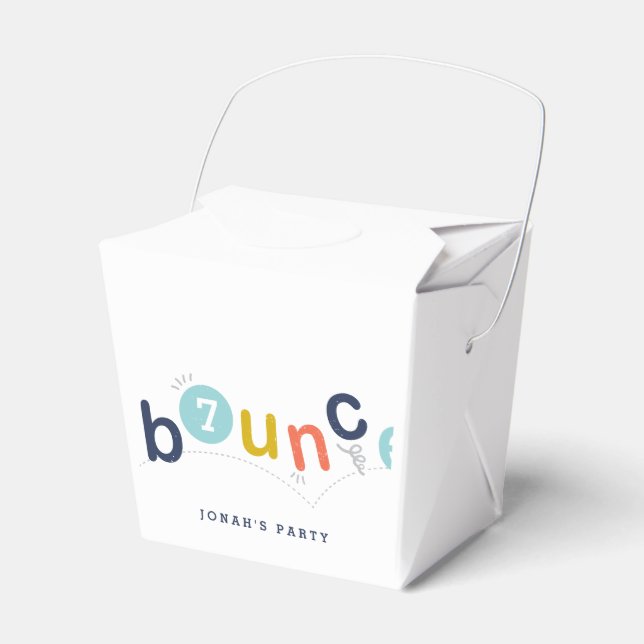Bounce Colourful Kids Birthday Party Favour Box (Front Side)