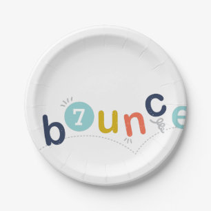 Bounce Colourful Kids Birthday Party Paper Plate
