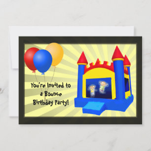 Bounce House Balloons Birthday Party Invitation