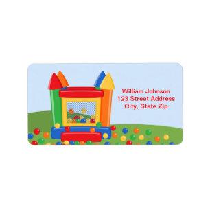 Bounce House Birthday Address Label