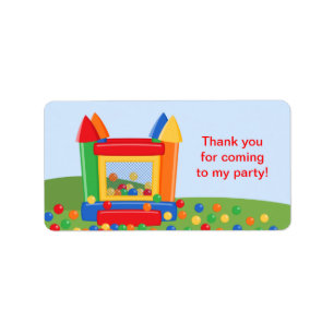 Bounce House Birthday Favour Tag Label