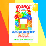 Bounce House Birthday Invitation<br><div class="desc">This Bounce House Birthday Invitation is great for anyone celebrating with a jumpin party! The balloons and bounce house design feature an array of  primary colours and is perfect for boys and girls! Have your guest bounce on over for a great time!</div>