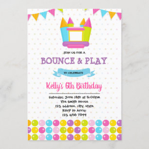 Bounce house birthday invitation