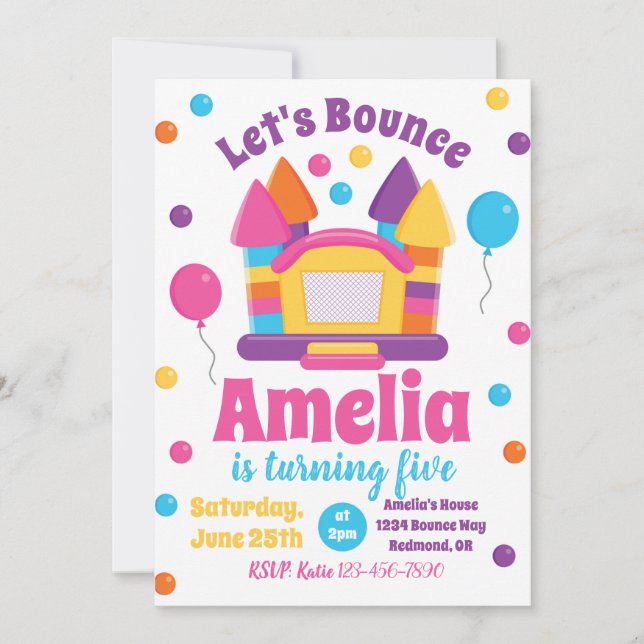 Bounce House Birthday Invitation (Front)