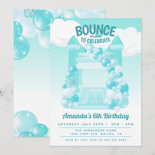Bounce House Birthday Invitation (Front/Back)