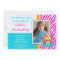 Bounce House Birthday Invitation Zebra Print Pink