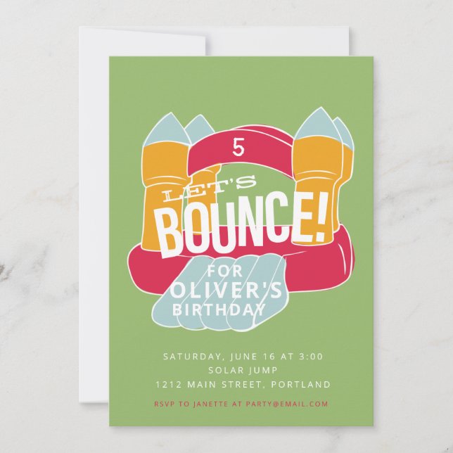 Bounce House birthday party design Invitation (Front)
