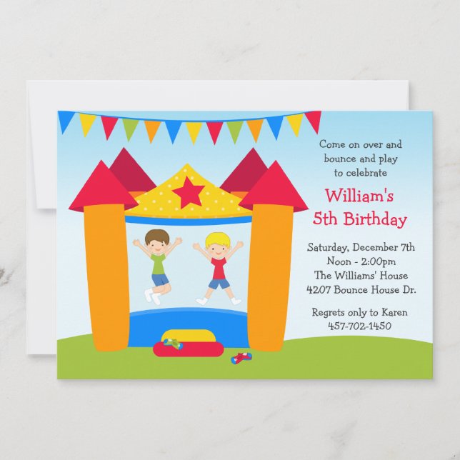 Bounce House Birthday Party Invitation (Front)