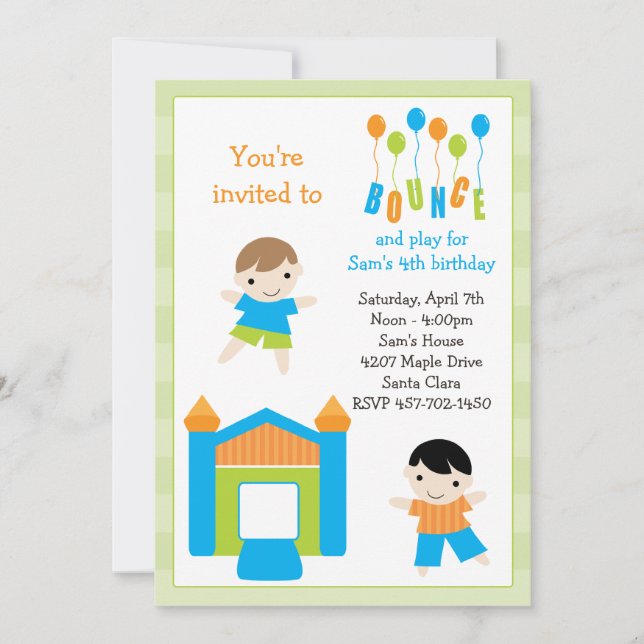 Bounce House Birthday Party Invitation (Front)