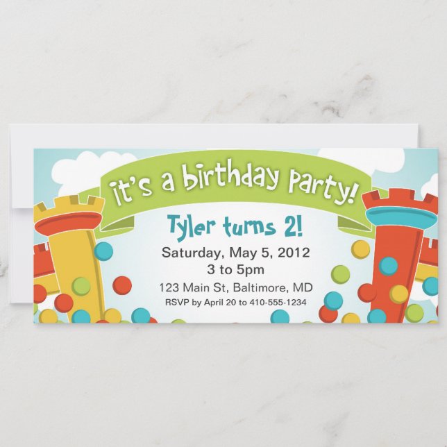 Bounce House Birthday Party Invitation (Front)