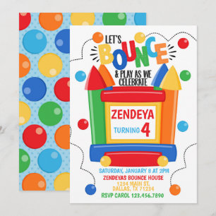Bounce House Birthday Party Invitation Invite