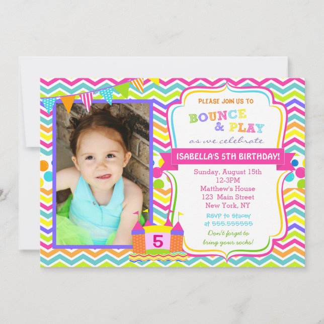 Bounce House Birthday Party Invitations (Front)