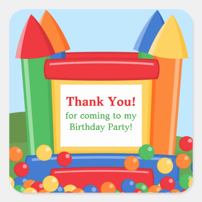 Bounce House Birthday Party Sticker (Front)