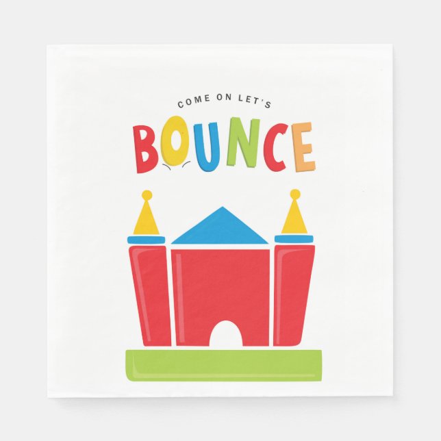 Bounce House Birthday Party Supply Napkin (Front)
