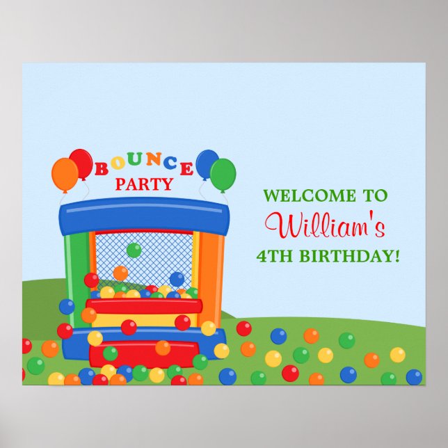 Bounce House Birthday Poster (Front)