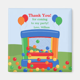 Bounce House Birthday Thank You Magnet