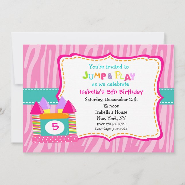 Bounce House Bounce Castle Birthday Invitations (Front)