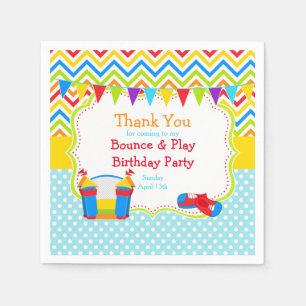 Bounce House Bouncy Castle Birthday Party Napkin