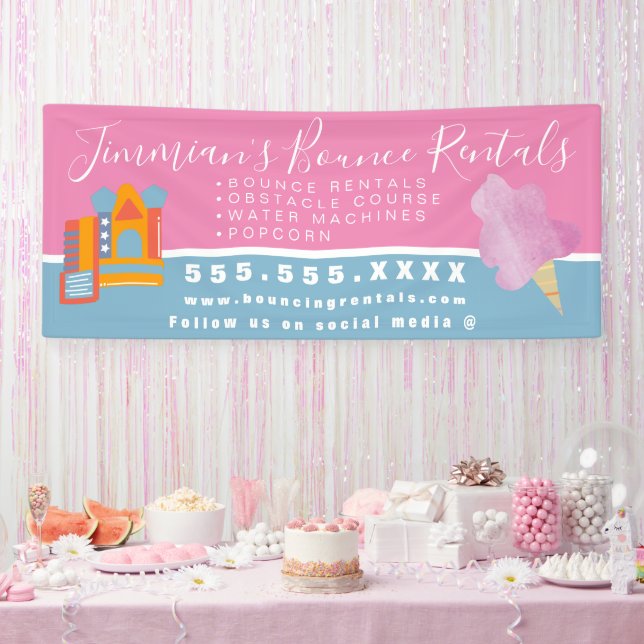 Bounce House Bouncy Jump Inflatables Business  Banner (Party)