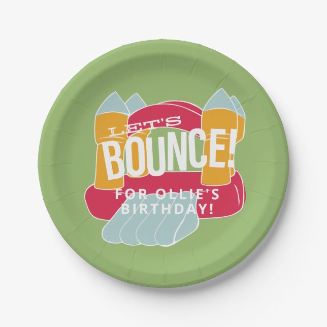 Bounce House/castle party design Paper Plate (Front)