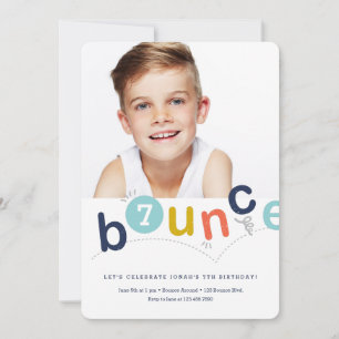 Bounce House Colourful Modern Kids Birthday Party Invitation
