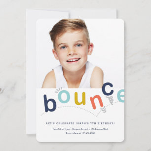 Bounce House Colourful Modern Kids Birthday Party Invitation