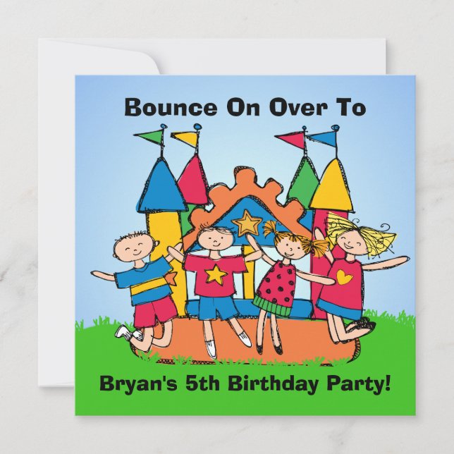Bounce House Custom Birthday Invites (Front)