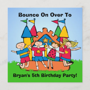 Bounce House Custom Birthday Invites