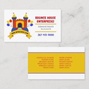 BOUNCE HOUSE INFLATABLES PARTY BIRTHDAY Business Business Card