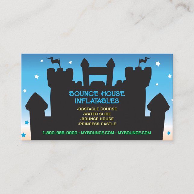 BOUNCE HOUSE INFLATABLES PARTY Your Business Cards (Front)