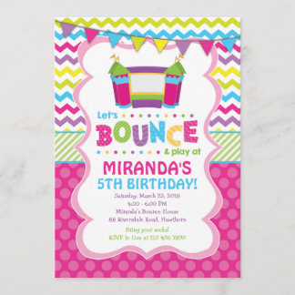 Bounce House Invitation / Girl Bounce House Invite