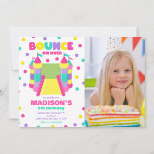 Bounce House Jump Birthday Party Photo Invitation