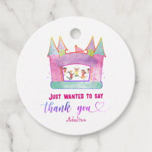 Bounce House Jump Play Gymnastics Kids Birthday Favour Tags