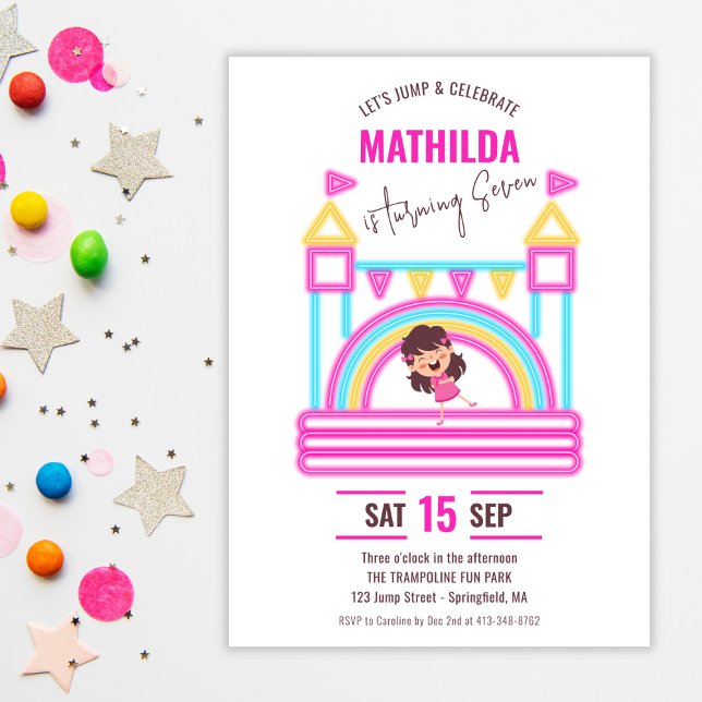 Bounce House Jump Trampoline Kids Birthday Digital Invitation (Creator Uploaded)