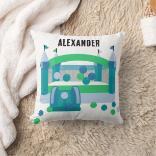Bounce House Jumping Castle Ball Cute Blue Pattern Cushion